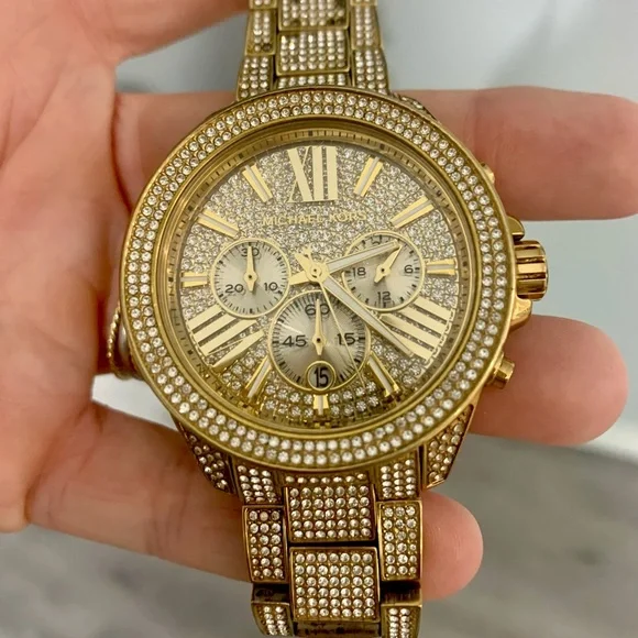 Micheal Kors Gold and Rhinestone Watch ✨✨✨ NEW Michael Kors Runway Two Tone Gold Silver Pave Glitz  main image 2